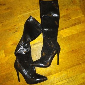 Crocodile snakeskin boots